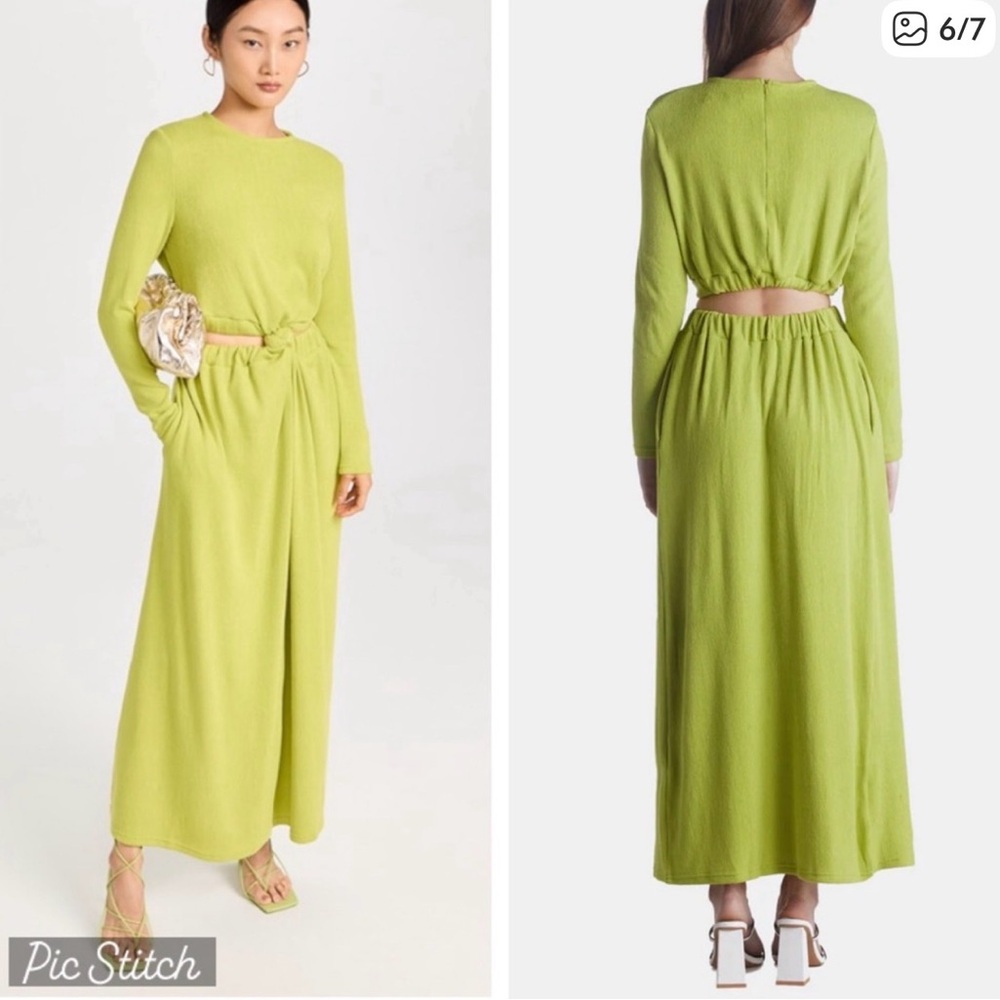 NWT Brendalyn Long Sleeve Cutout Maxi Dress in Lime